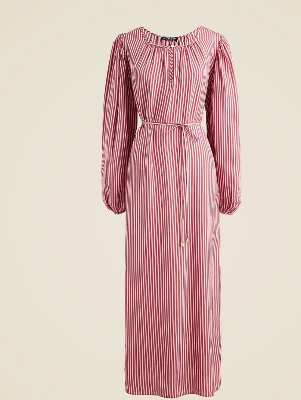 NWT J. Crew Drapey Tie Waist Dress In Stripe, Size Medium